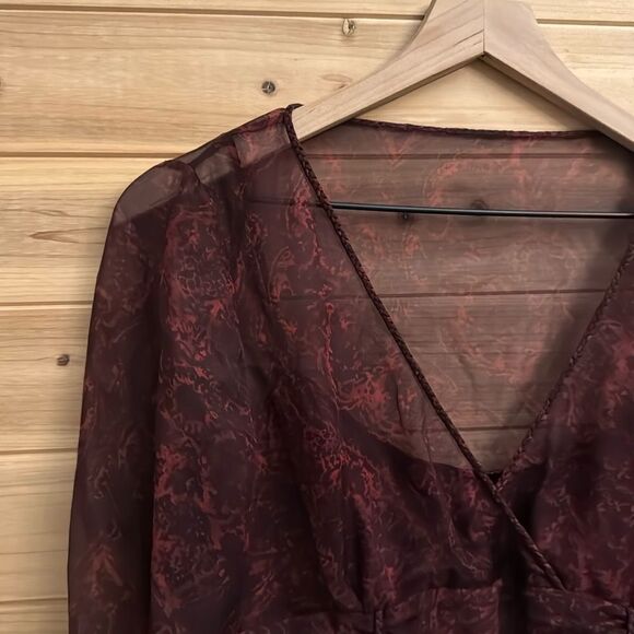 Ellie Tahari Sz Small Silk Whimsigoth Dark Romantic Y2K Babydoll Empire Blouse - Picture 2 of 14